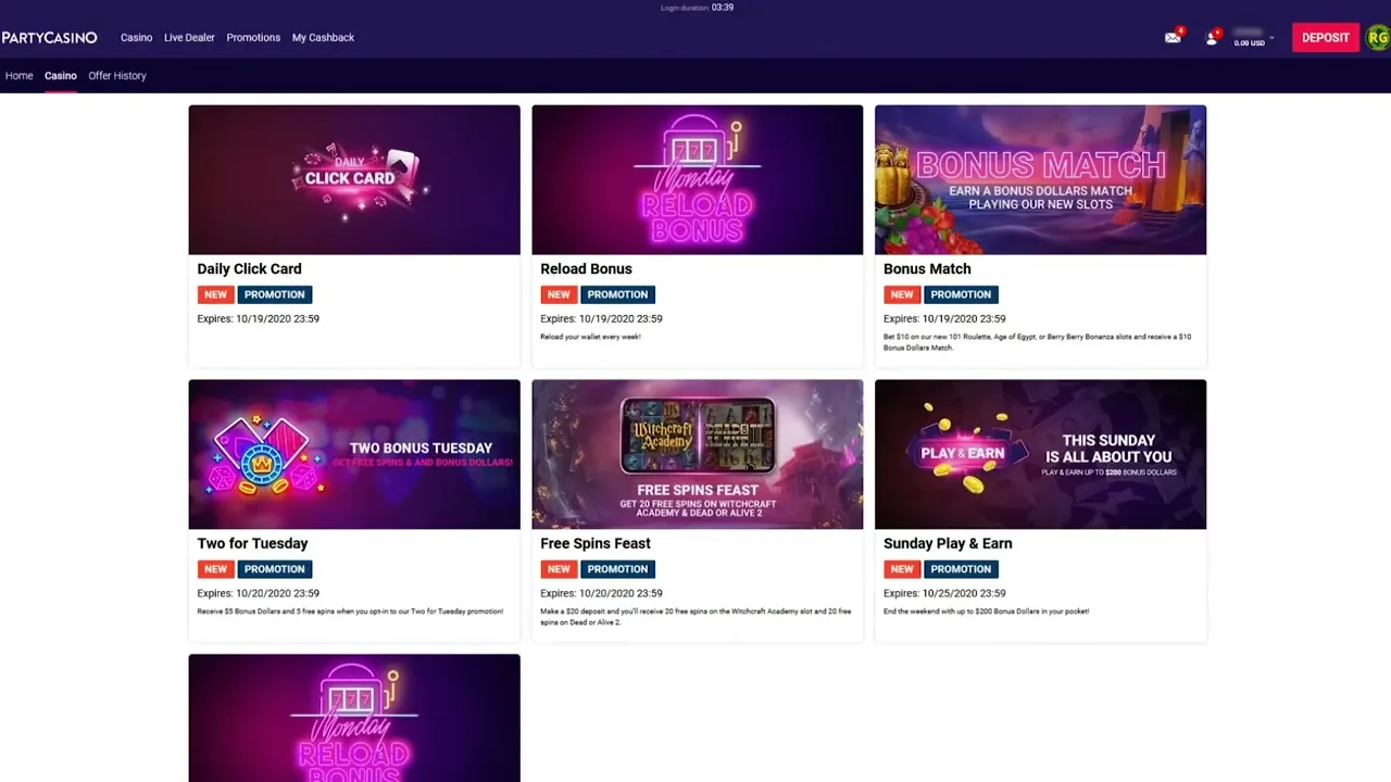 PartyCasino: en el casino