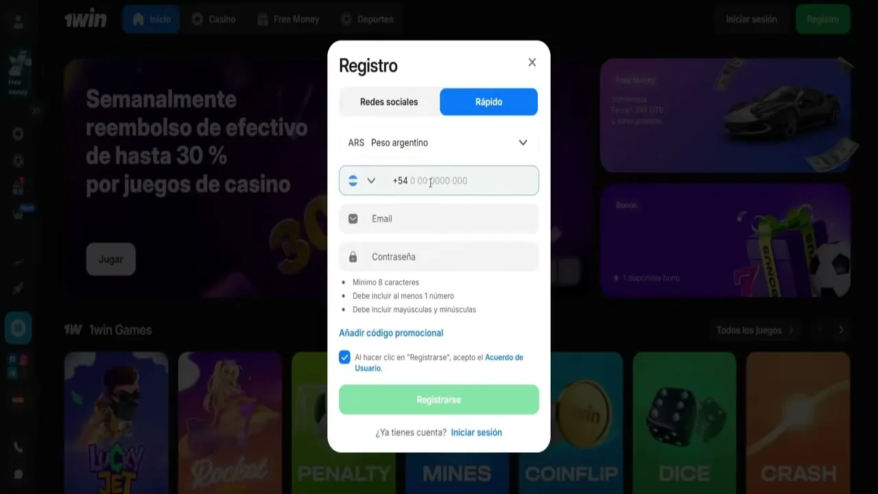 Bonos y promociones de casino