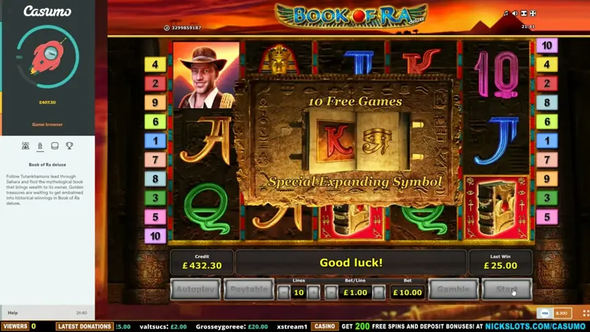 Book of Ra: en el casino