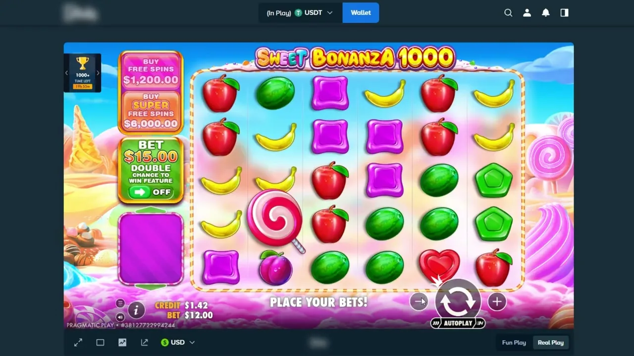 Sweet Bonanza 1000: pantalla